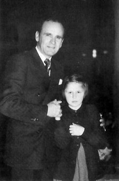 
 William Branham with eleven year old Veera Ihalainen just after her crilled legs were healed in Finland 1950